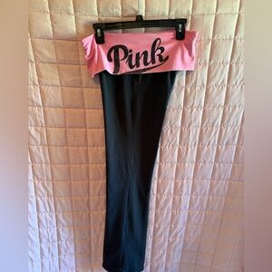 Victoria's Secret Pink and Black Yoga Leggings